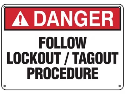 "Follow Lockout / Tagout Procedure" Sign Plastic S24763P Uline