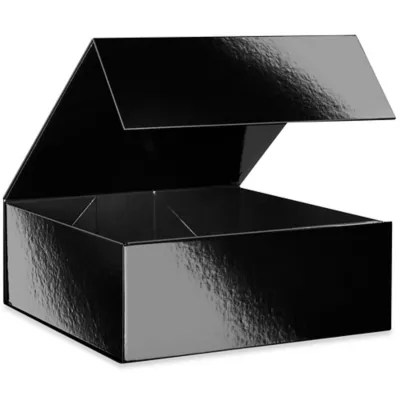 Gift Boxes High Gloss, 12 x 12 x 4 1/2", Black S25109BL Uline