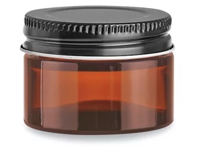 Amber StraightSided Glass Jars 1 oz, Metal Cap S25204 Uline