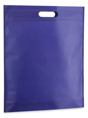 Reusable Die Cut Handle Bags 15 x 18 x 4", Blue S25243BLU Uline