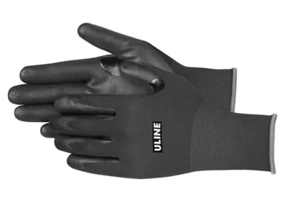 Uline Warehouse Warrior MicroFoam Nitrile Coated Gloves Black, XL S