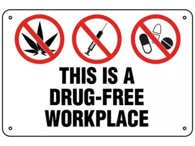"This is a DrugFree Workplace" Sign Aluminum S25716A Uline