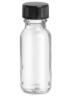 Clear Boston Round Glass Bottles Bulk Pack 1/2 oz S25819 Uline