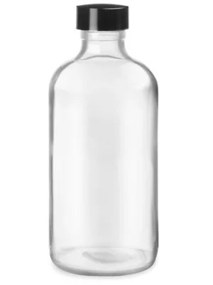 Clear Boston Round Glass Bottles Bulk Pack 6 oz S25823 Uline