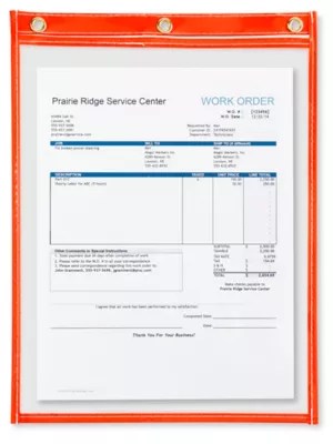 Job Ticket Holders 9 x 12", Red S2761R Uline