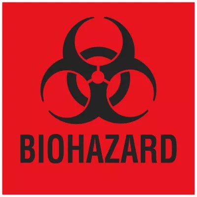 Biohazard Labels 4 x 4", Paper S3336 Uline
