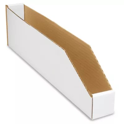 White Corrugated Parts Bins 2 x 18 x 4 1/2" S3542 Uline