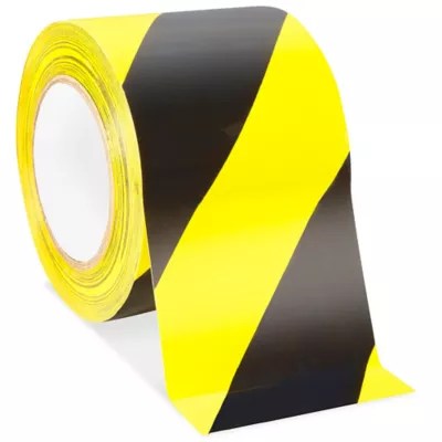 Uline Heavy Duty Vinyl Safety Tape 4" x 36 yds, Yellow/Black S3565