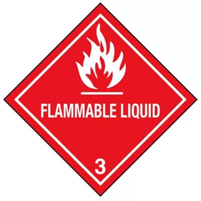 D.O.T. Labels "Flammable Liquid", 4 x 4" S360 Uline