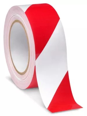 Uline Heavy Duty Vinyl Safety Tape 2" x 36 yds, Red/White S384 Uline