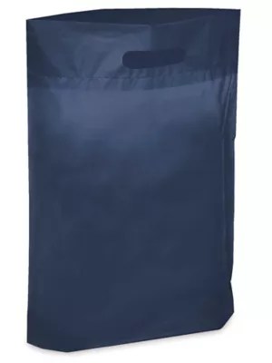 Die Cut Handle Bags 11 x 15 x 3", Navy S5138NB Uline