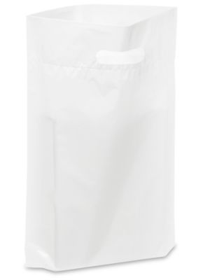 Die Cut Handle Bags 11 x 15 x 3", White S5138W Uline