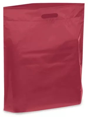 Die Cut Handle Bags 16 x 19 x 3", Burgundy S5139BU Uline
