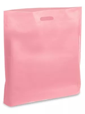 Die Cut Handle Bags 18 x 19 x 3", Pink S5477PK Uline