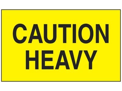 "Caution Heavy" Label 3 x 5" S5936 Uline