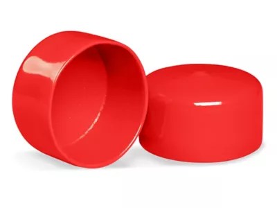 Clear Tube End Caps 2", Red S6217 Uline