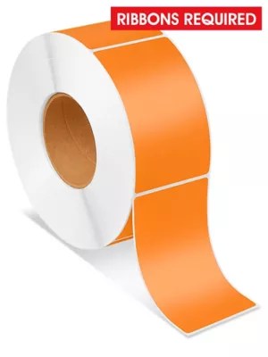 Industrial Thermal Transfer Labels Orange, 3 x 5", Ribbons Required S