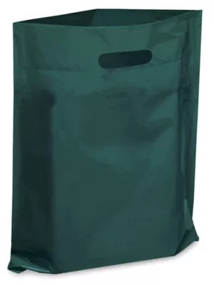 Die Cut Handle Bags 12 x 15", Green S7632G Uline