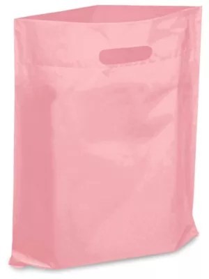 100 12x15 Glossy Pink and Purple Plastic Merchandise Bags w/Handles