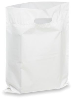 Die Cut Handle Bags 12 x 15", White S7632W Uline