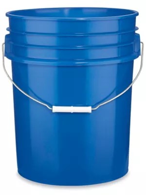 Plastic Pail 5 Gallon, Blue S7914BLU Uline