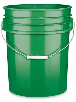 Plastic Pail 5 Gallon, Green S7914G Uline