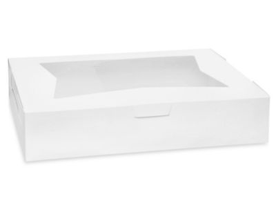 Window Cake Boxes 19 x 14 x 4", 1/2 Sheet, White S7981 Uline