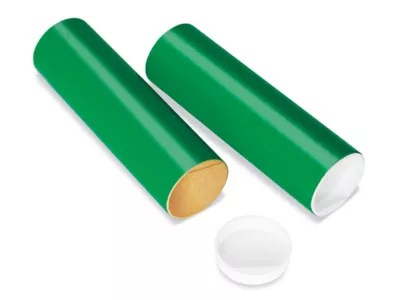 Mailing Tubes with End Caps 2 x 6", .060" thick, Green S8101GRN Uline
