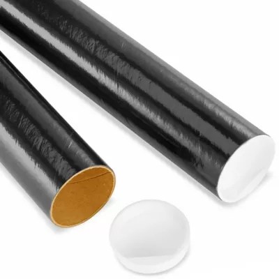 Mailing Tubes with End Caps 2 x 24", .060" thick, Black S8104BLK Uline
