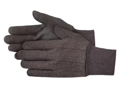 Cotton Jersey Gloves Unlined, Men's, Brown S812MBR Uline
