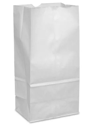Paper Grocery Bags 6 1/8 x 4 x 12 3/8", 8, White S8536 Uline