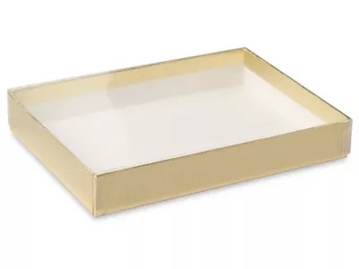 Clear Lid Boxes with Gold Base 6 9/16 x 4 13/16 x 1" S8544 Uline