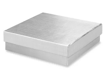Jewelry Boxes 3 1/2 x 3 1/2 x 1", Silver S8563SIL Uline