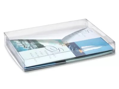 Clear Lid Boxes with Clear Base 7 1/2 x 5 1/2 x 1" S9726 Uline