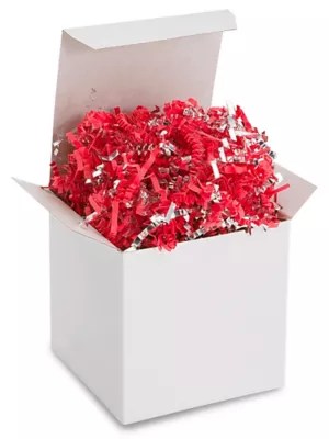 Crinkle Paper 10 lb, Metallic Blend, Silver and Red S9834R/SIL Uline