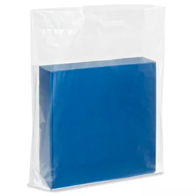 Die Cut Handle Bags 24 x 24 x 5", Clear S9838C Uline