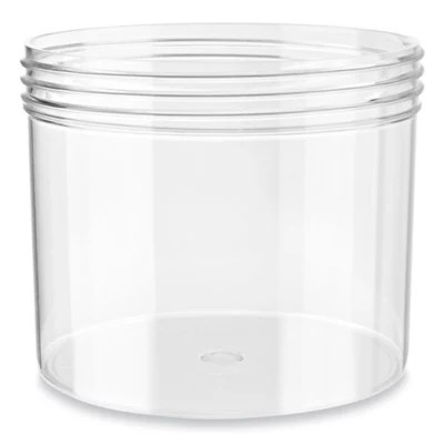 Clear Round WideMouth Plastic Jars Bulk Pack 32 oz, Jars Only S9937BJAR Uline