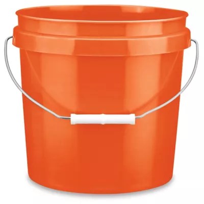 Plastic Pail 2 Gallon, Orange S9941O Uline