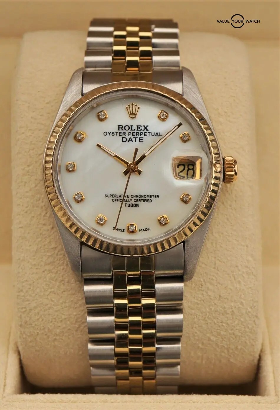 Rolex Tudor Oyster Date Prince 75203 Two Tone Quickset Value Your Watch