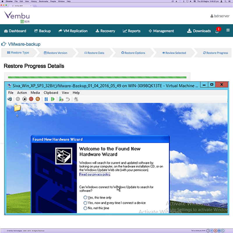 VMware ESXi Backup VMware Backup Solutions VM Backup by Vembu