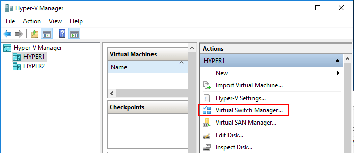 How to create a Virtual Switch in HyperV Virtual Machine