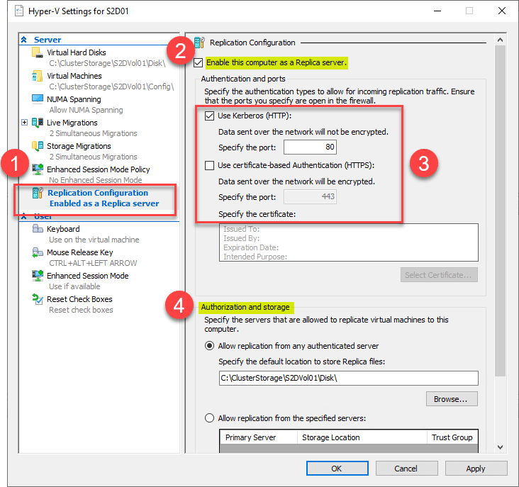 Configure HyperV Replication stepbystep
