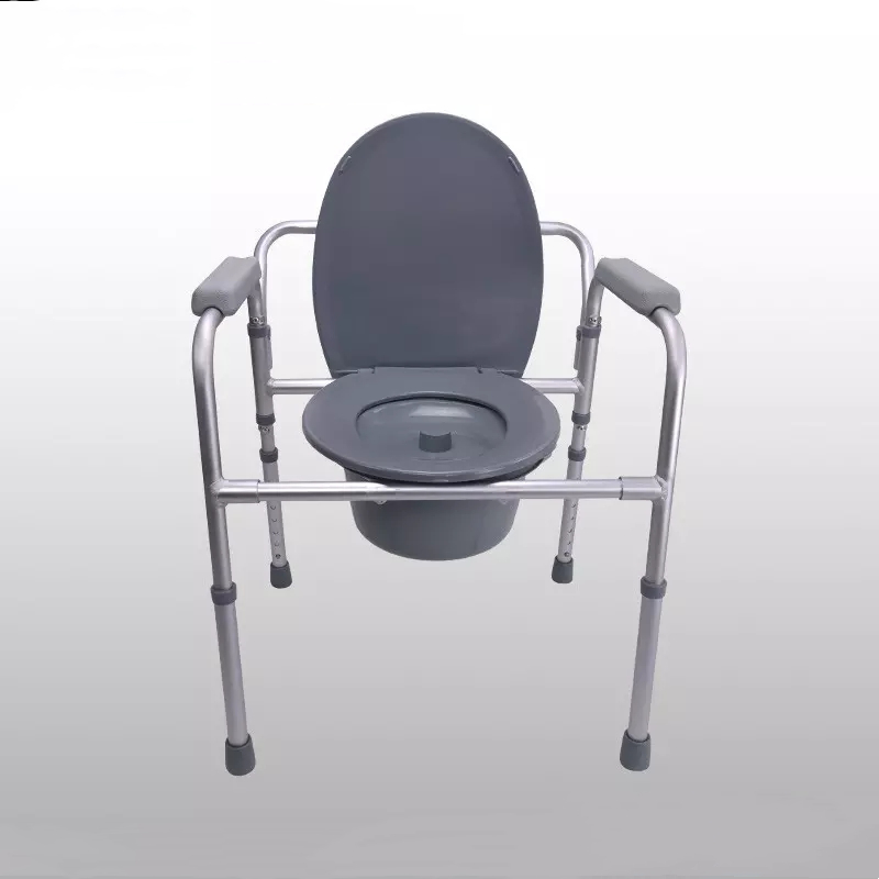 Supply aluminum Foldable Toilet Commode chair For Disabled with armrest