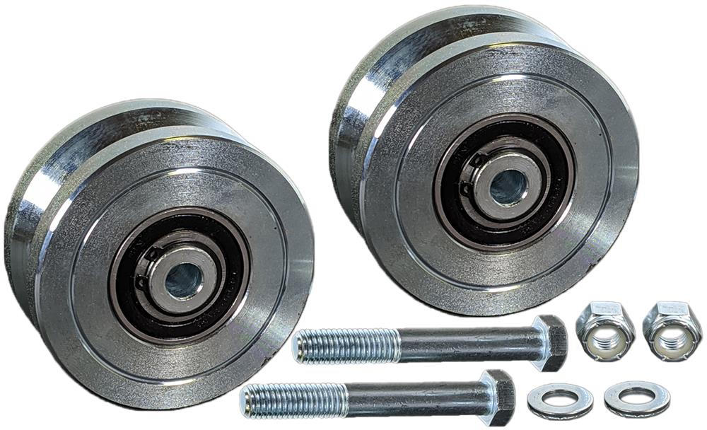 Pair of 4" Steel Ball Bearing V Groove Wheels for Sliding Gates (WHL4C)