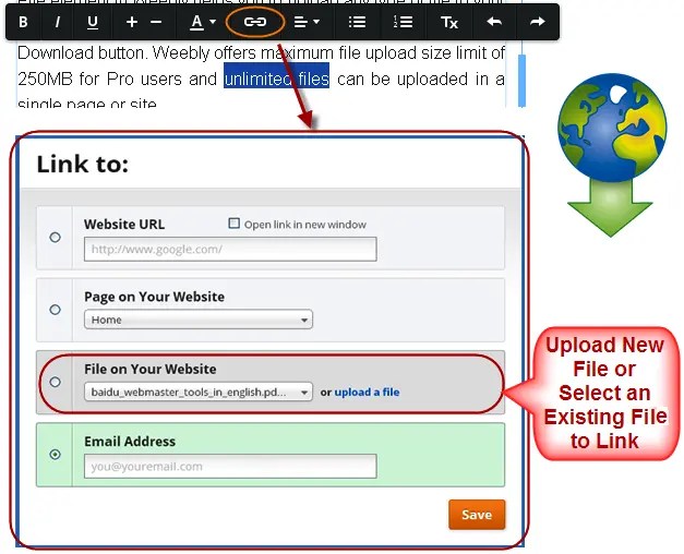 Weebly File Upload Options for Pro and Free Users