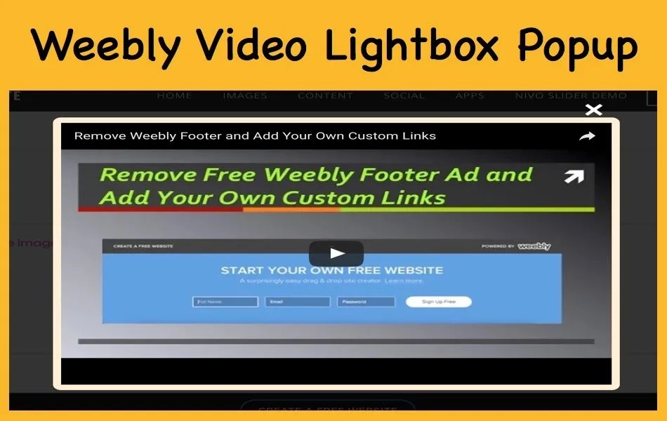 YouTube, Vimeo Video Lightbox Popup for Weebly Nots
