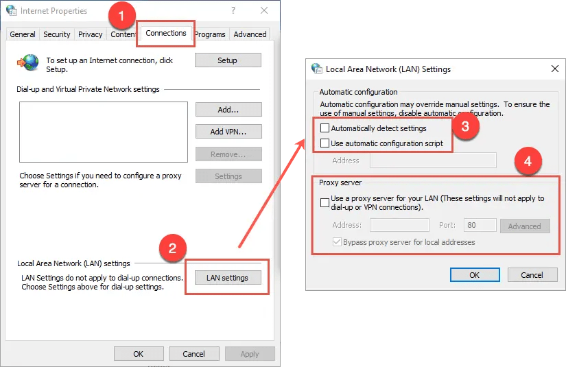 LAN settings on Windows 10: check and configure CCM