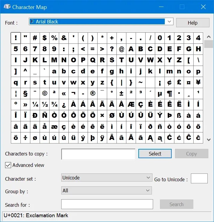 How to Use Character Map in Windows? Nots