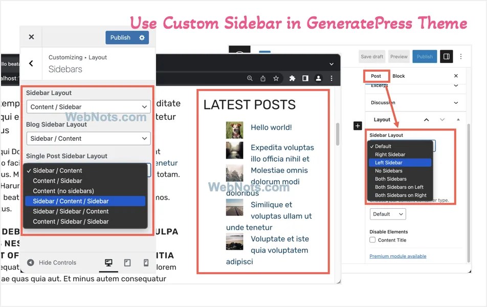 How to Use Custom Sidebars in GeneratePress Theme? Nots