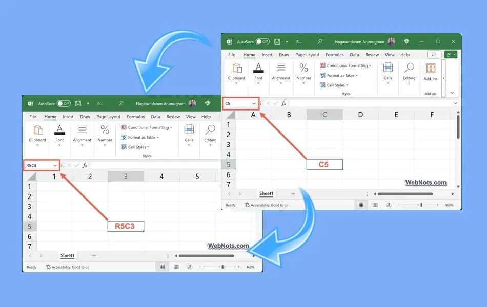 How to Show Numbers Instead of Letters in Excel Columns? Nots